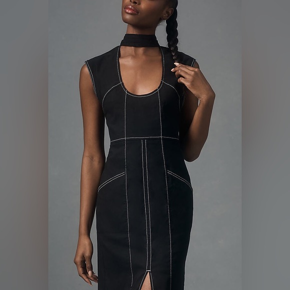 NWT Anthropologie Maeve Scoop Neck Column Midi Dress - Picture 2 of 6